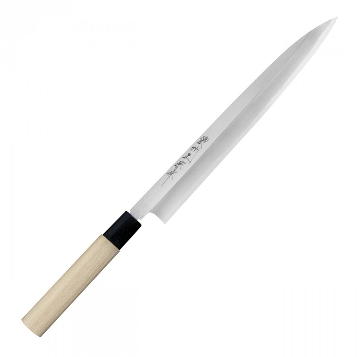 Cutit Yanagiba Satake Cutlery, 27 cm, otel, maner din lemn de magnolie