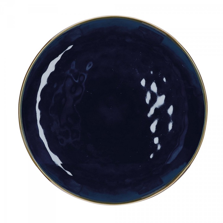 Set 2 platouri rotunde 32cm, Rose e Tulipani, cobalt, bleumarin