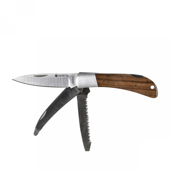 Cutit Beretta Duiker, 3 lame, brun/portocaliu, 155mm