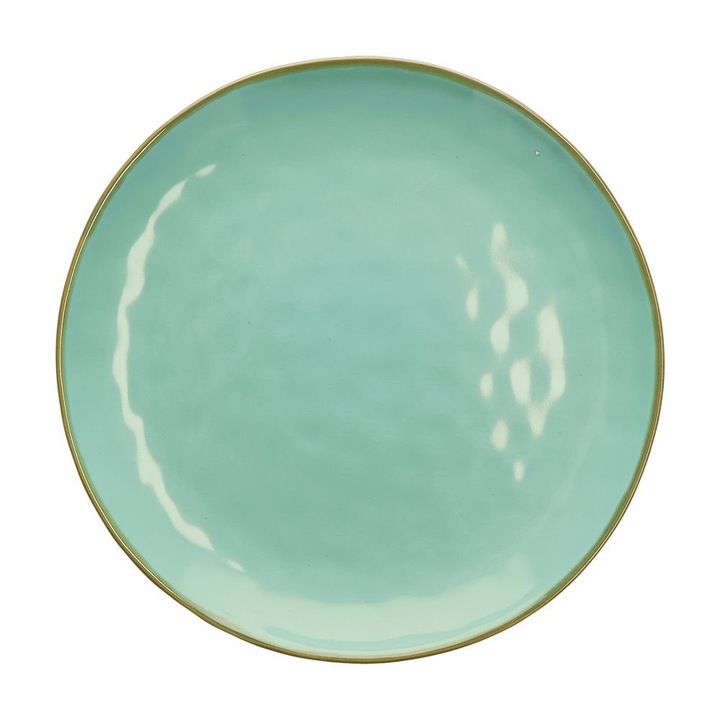 Set 2 platouri rotunde, Rose e Tulipani, 32cm, culoare verde menta, ceramica