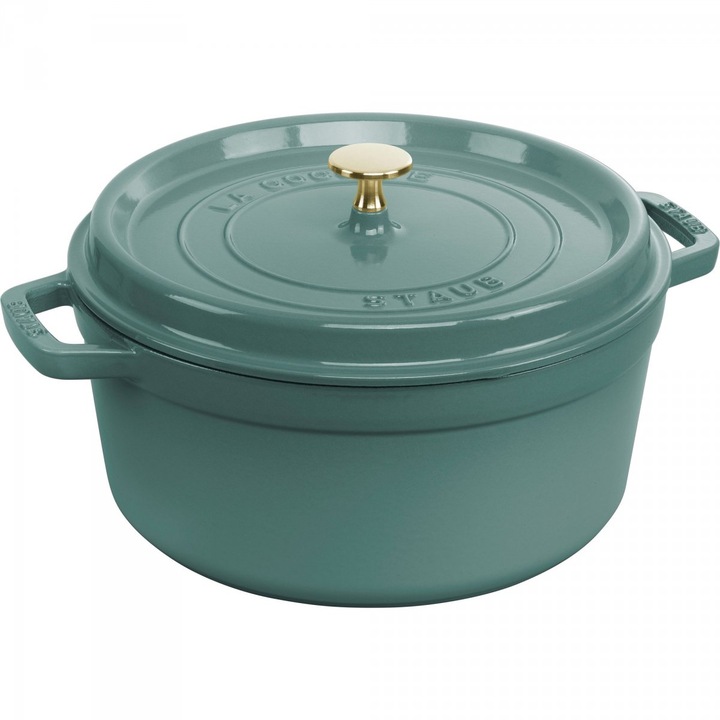 Тенджера, Staub, чугун, 5,2 л, 26x32,7 см, зелена