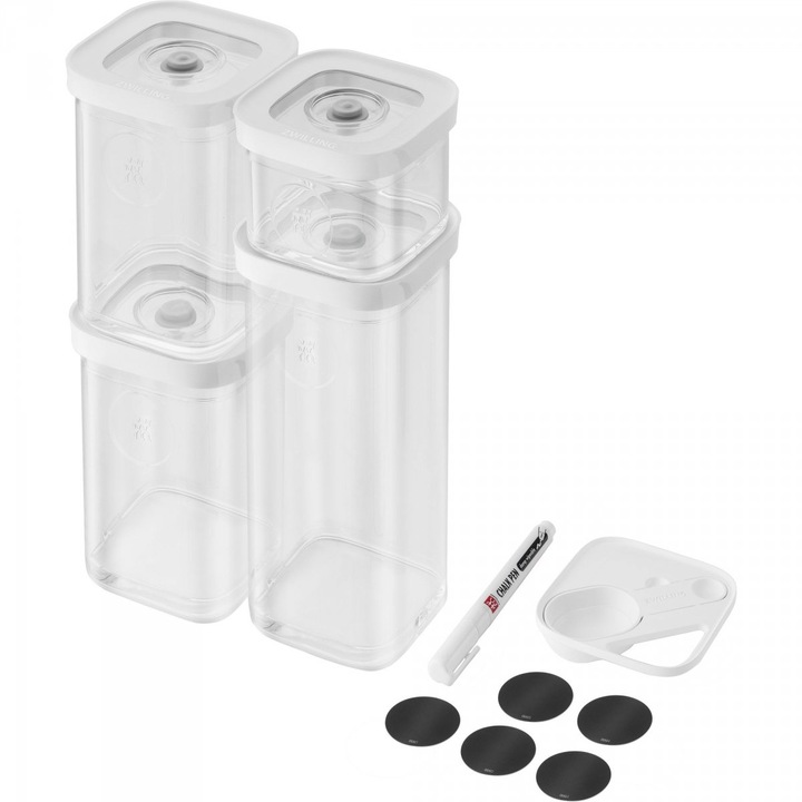 Комплект контейнери Fresh & Save Cube, Zwilling, 4 контейнера, минималистичен дизайн, прозрачен, пластмасов