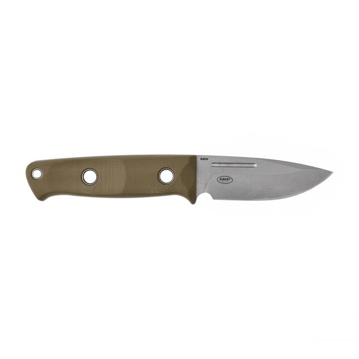 Cutit Benchmade Mini Bushcrafter, otel inoxidabil, cu teaca din piele