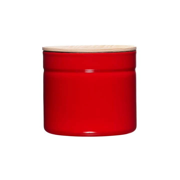 Cutie alimentara Riess, 1.3l, capac din lemn, Fresh Tomato, 13x12cm, set disponibil