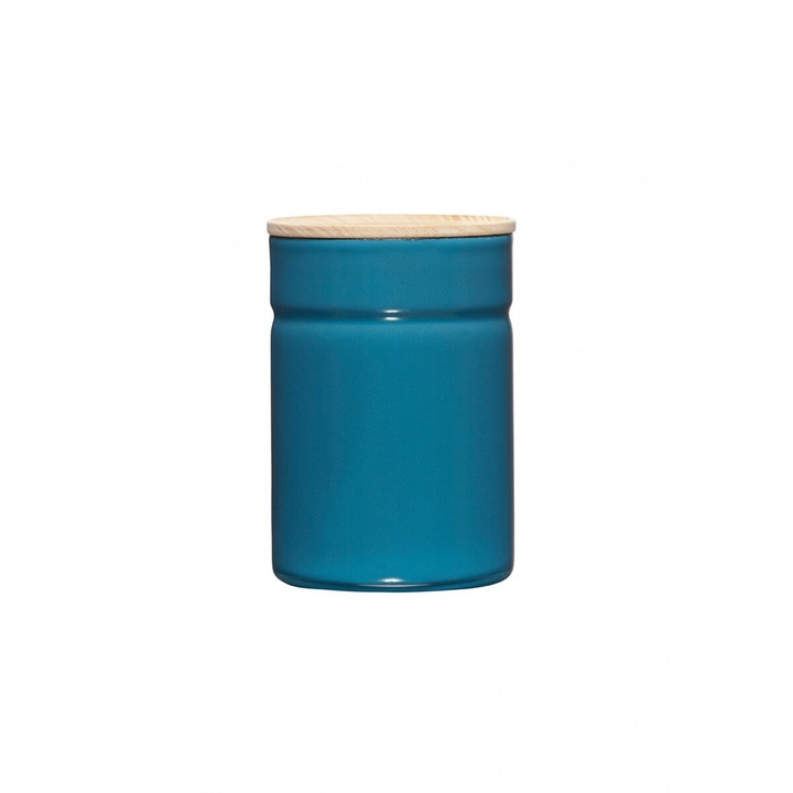 Cutie alimentara Riess, 0.5l, capac din lemn, Silent Blue, 12x8cm, set disponibil