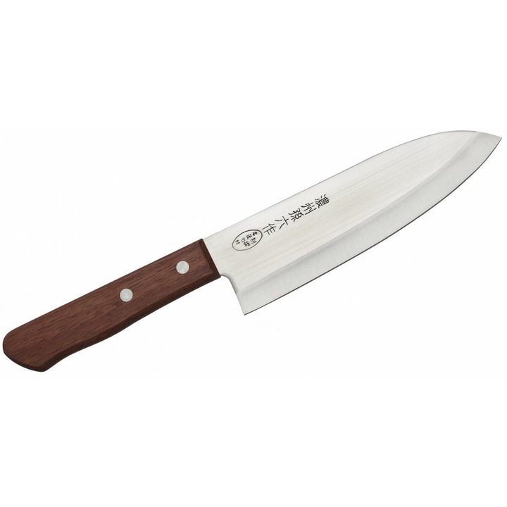 Cutit Santoku 17 cm Satake, otel 420J2, maner din lemn, rezistent la coroziune