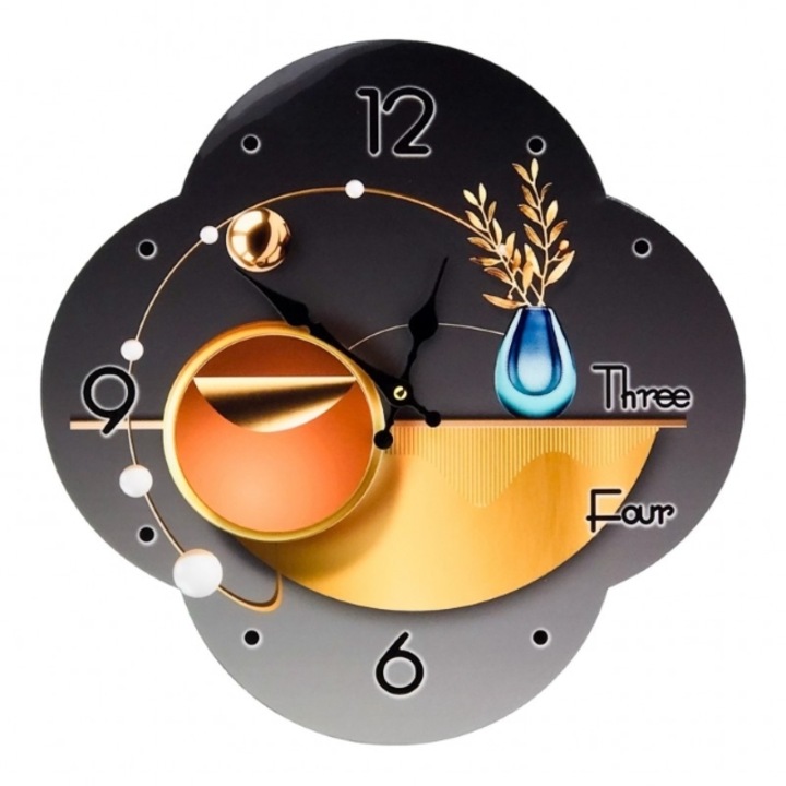 Дървен часовник (МДФ) във формата на цвете 40Х48 см. М6