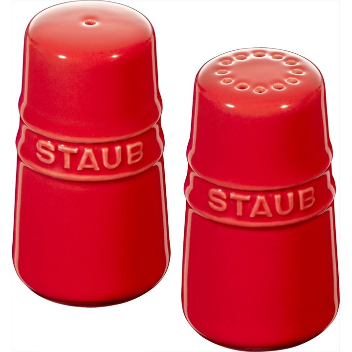 Só-bors készlet, Staub, kerámia, piros, 7x4cm