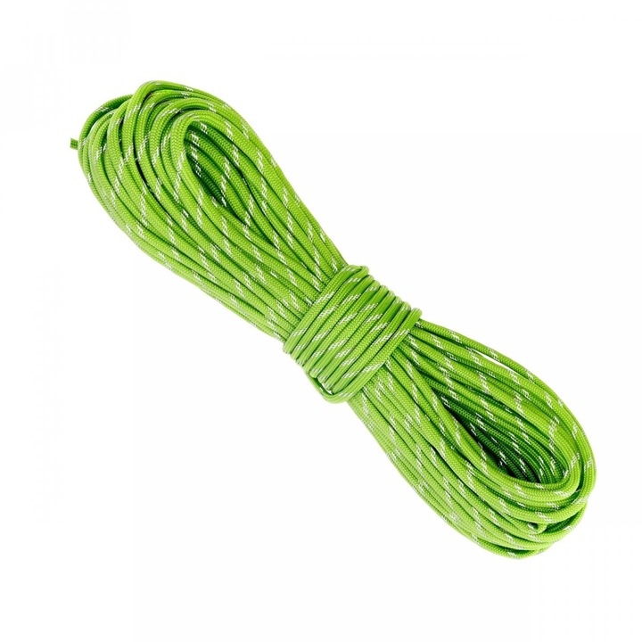 Cordelina paracord EDCX Reflective 30 m, verde, 250 kg rezistenta, 7 miezuri