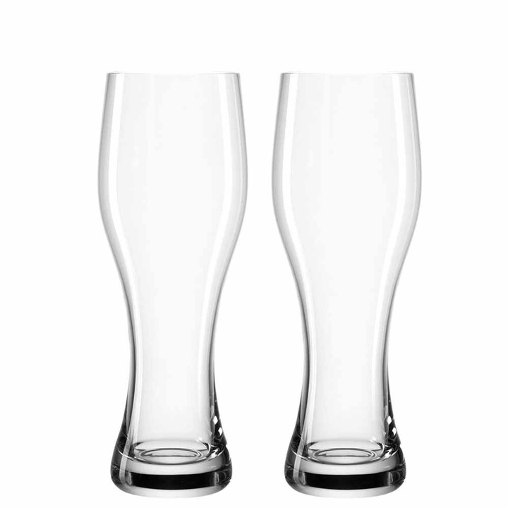 Set de 2 pahare pentru bere Taverna, Leonardo, sticla, 500ml, 7.6x24cm, transparente
