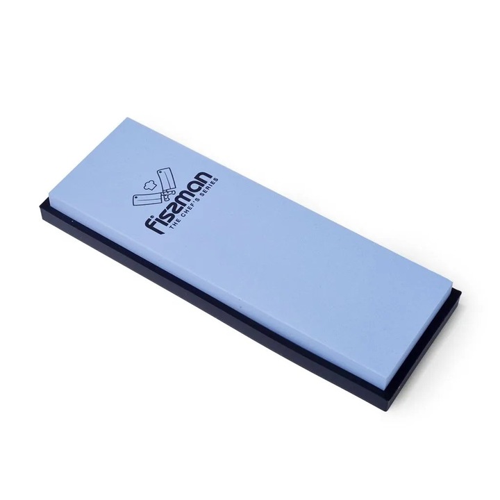 Piatra de ascutit, Fissman, Corindon, Baza silicon, 18x6x1.5cm, Albastru