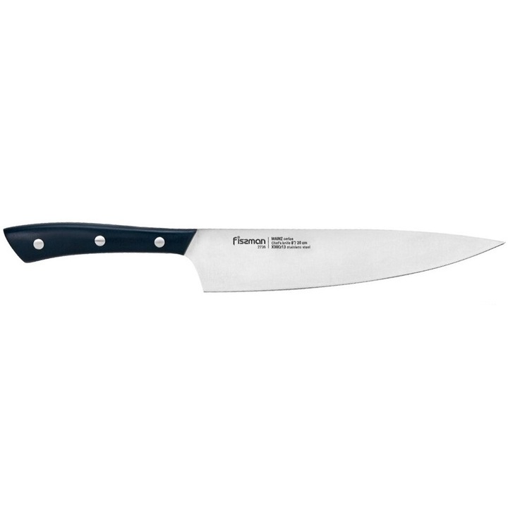 Fissman Mainz kés, 20cm, acél/műanyag, 150g, fekete/ezüst