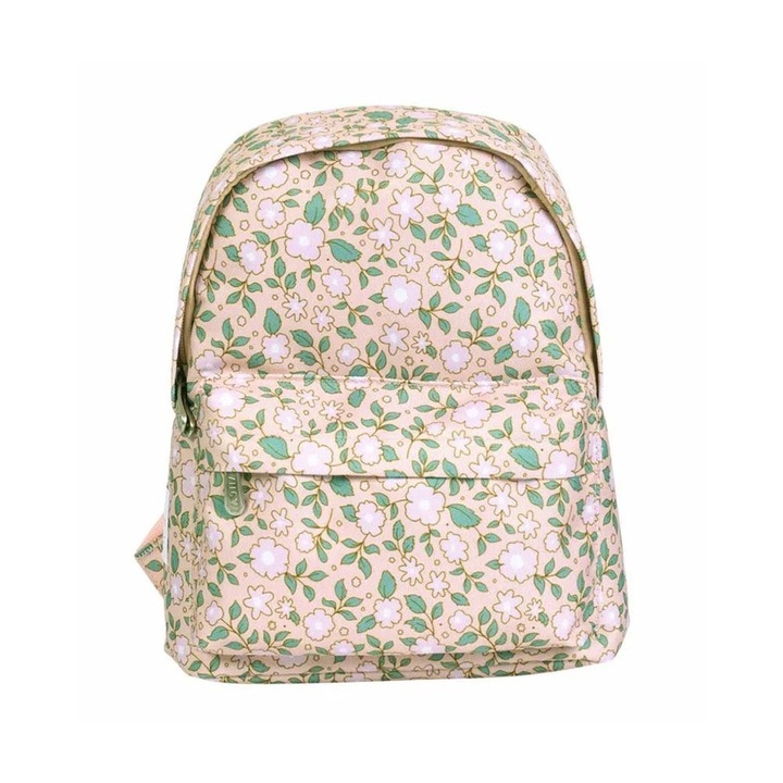 Rucsac pentru copii A Little Lovely Company, model BLOSSOMS PINK, 7L, cu bretele reglabile, 30x25x10cm