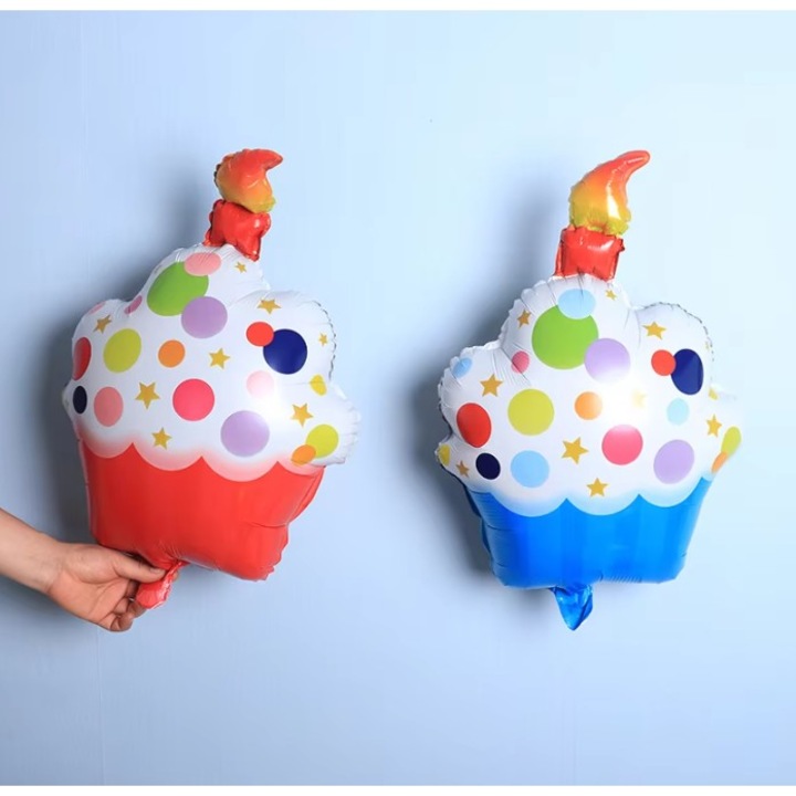 Original - Balon din Protectie ecran Metalizata, Southern Sky, Figurine Dulciuri, Model 2, Tematica Prajitura Aniversara, 68x44 cm, Ambalaj Individual, Pai Inclus, Umflare cu Aer sau Heliu, Multicolor