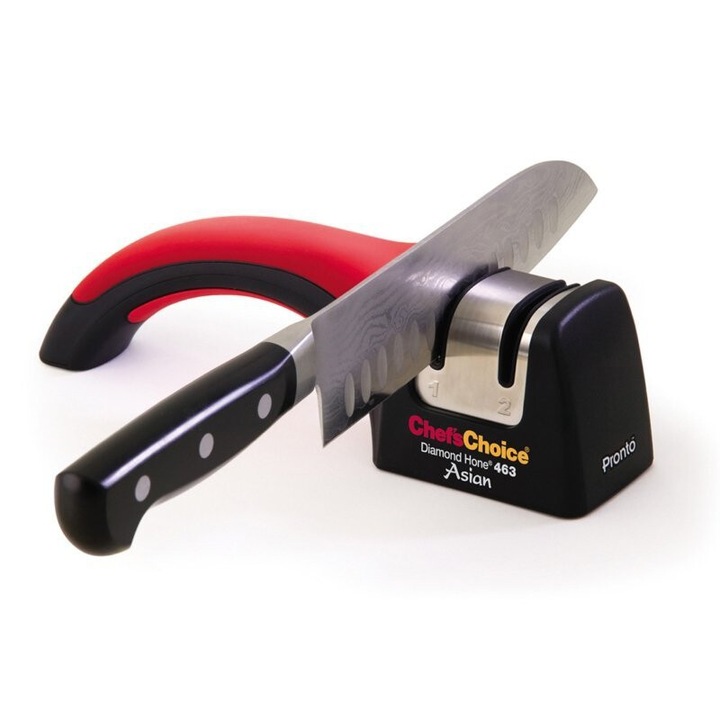Ascutitoare de cutite Chef's Choice 463, 2 trepte, micro-zabrela, negru