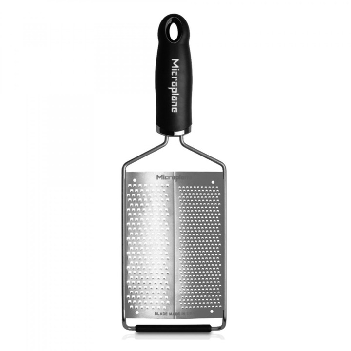 Razatoare Gourmet, Microplane, inox/plastic, 14cm x 9.5cm, negru/argintiu