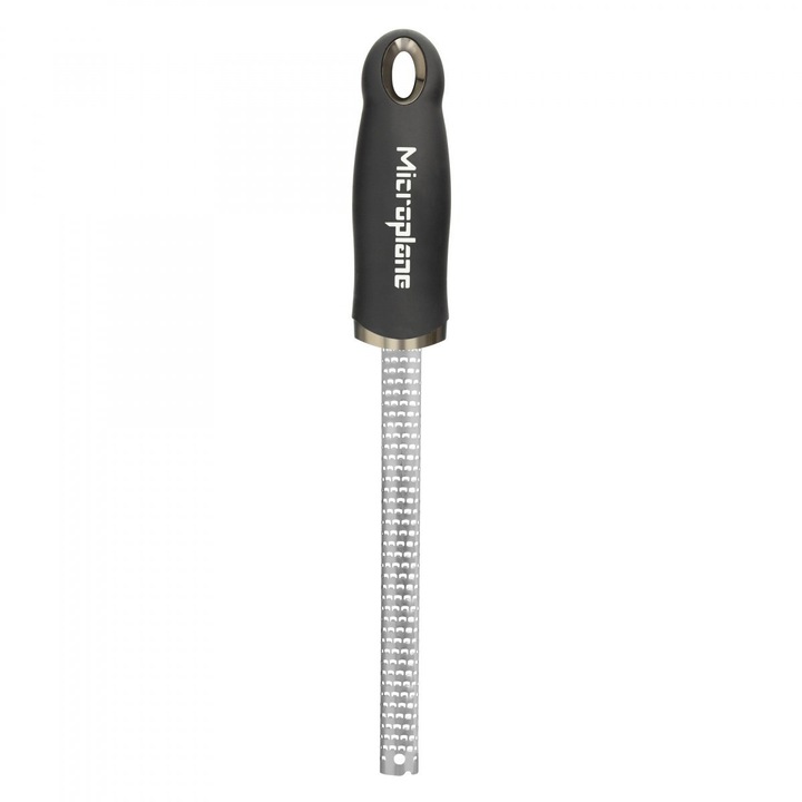 Razatoare pentru condimente Microplane Premium Classic, inox, ergonomica, negru/argintiu