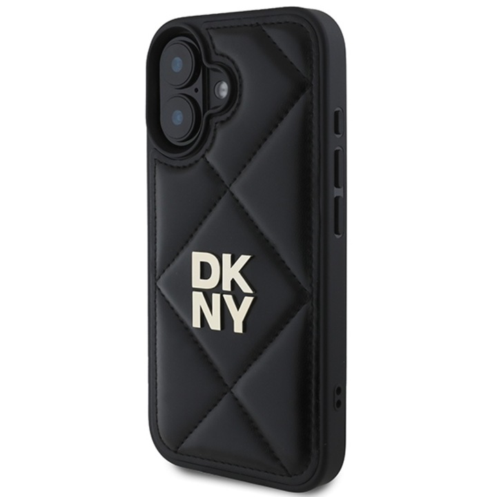 Telefontok, Guess, Apple iPhone 16 6.1"-hez kompatibilis, Ökobőr, Fekete