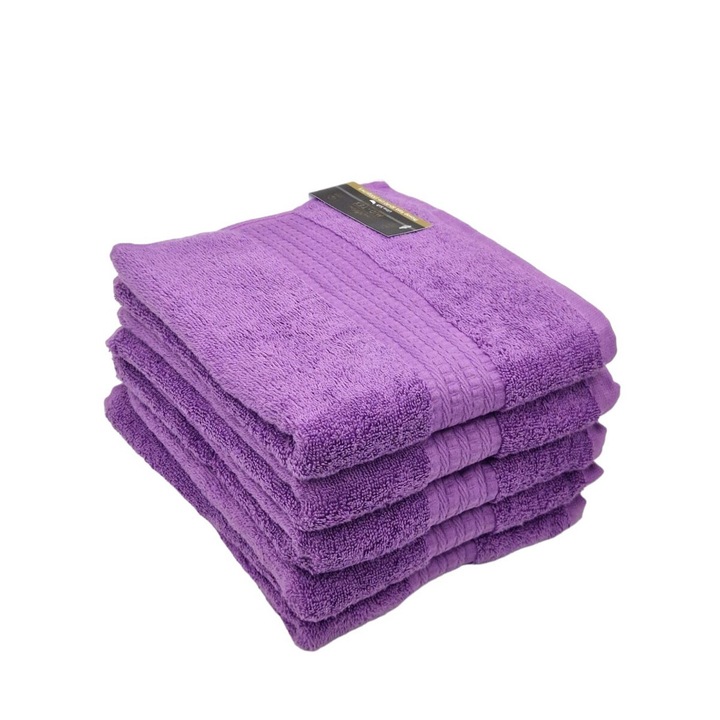 Комплект 5 кърпи за лице, 100% памук, 500 GSM, 50x90 см, ЛИЛАВ