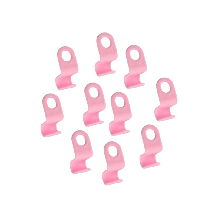 Set 10 carlige extensie pentru umerase in cascada, organizare si agatare camasi, rochii, curele, genti, bluze, multifunctional, dulap, sifonier, plastic PVC, roz
