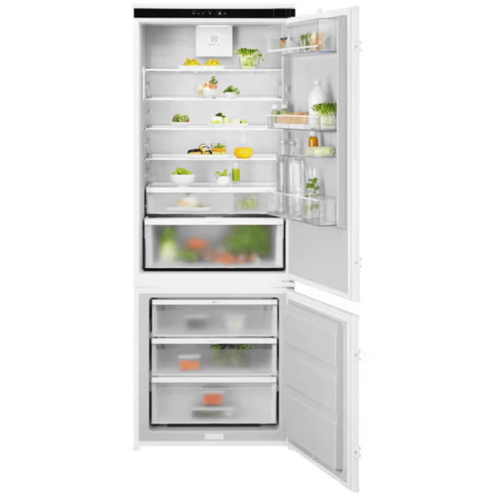 Electrolux ENG7TE75S Beépíthető hűtőszekrény, 376 l, Frost Free - No Frost, Megfordítható ajtó, Elektronikus vezérlés, E energiaosztály, M 188,4 cm