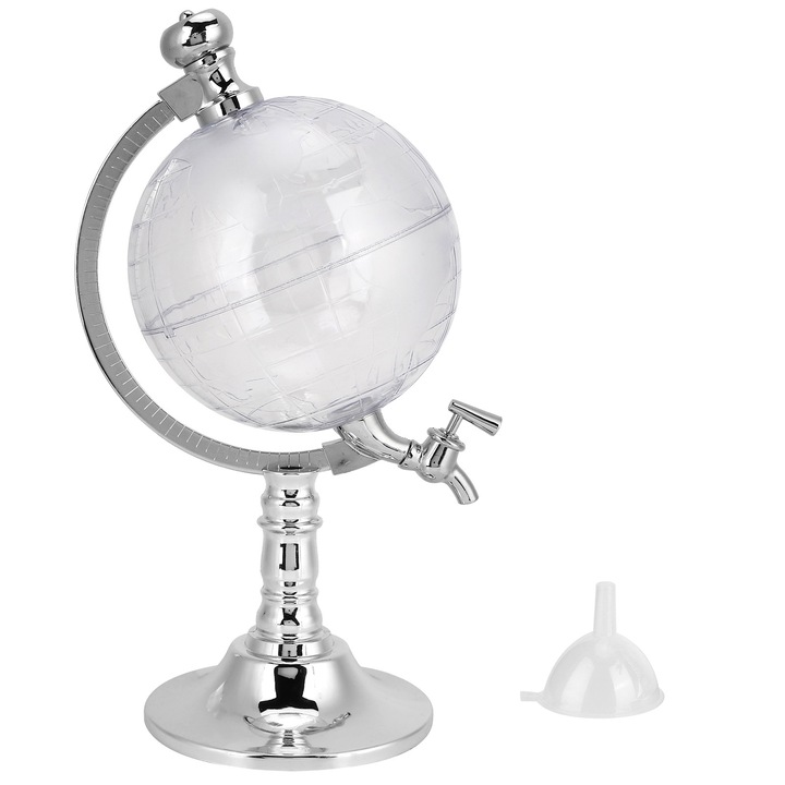 Jormftte kancsó és dekanter, gömb alakú, ABS műanyagból, átlátszó, csappal, italokhoz, 1,5L