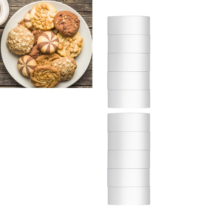 Set 10 Forme Prajituri din Otel Inoxidabil, AMRINUGL, Culoare Acaju Inchis, Dimensiune Variata