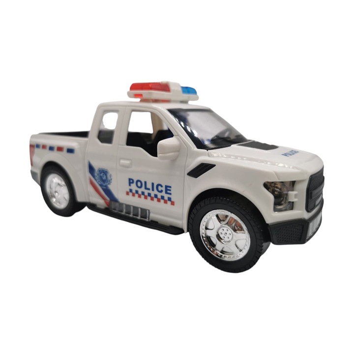 Masina Camioneta de Politie cu baterii Vision XXI, 4288B, cu lumini si sunete, motor bump and go,18cm