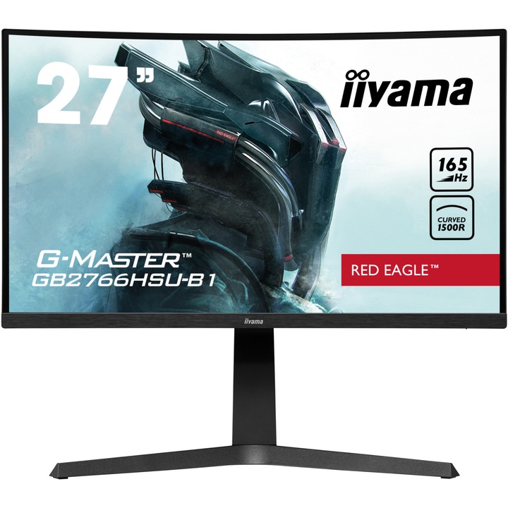 LED játékmonitor VA iiyama G-Master GB2766HSU-B1, 27", Full HD, HDMI, Display Port, 165Hz, Red Eagle Curved, Vesa, Fekete