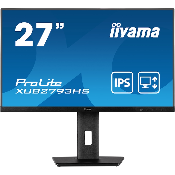 LED monitor IPS iiyama ProLite XUB2793HS-B6 27", Full HD, 100Hz, 1ms, HDMI, DisplayPort, HAS (150mm) + Pivot, villogásmentes + kék fény