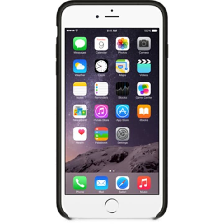 Husa de protectie Apple pentru iPhone 6 Plus, Piele, Black