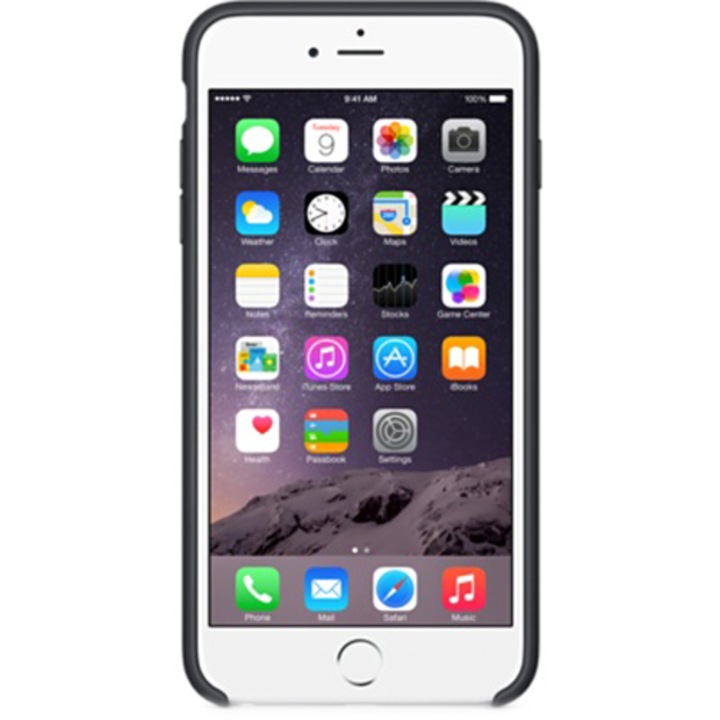 Husa de protectie Apple pentru iPhone 6 Plus, Silicon, Black