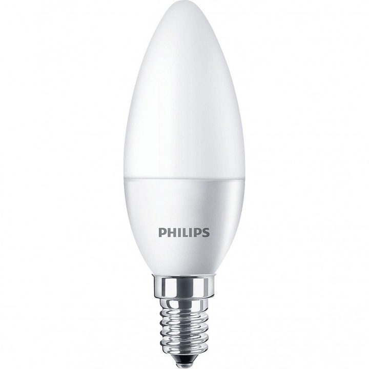 Philips LED крушка, E14, 5,5 W (40 W), 470 lm, топла светлина (2700 K)