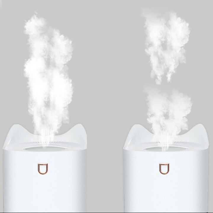2 literes USB légnedvesítő, mélyhidratáló, finom szájú, multifunkcionális asztali párásító, környezeti fény, irodába, fehér