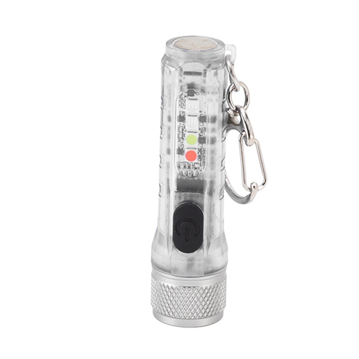 LED фенер с ключодържател, longziming, неръждаема стомана, USB зареждане, 66x16mm