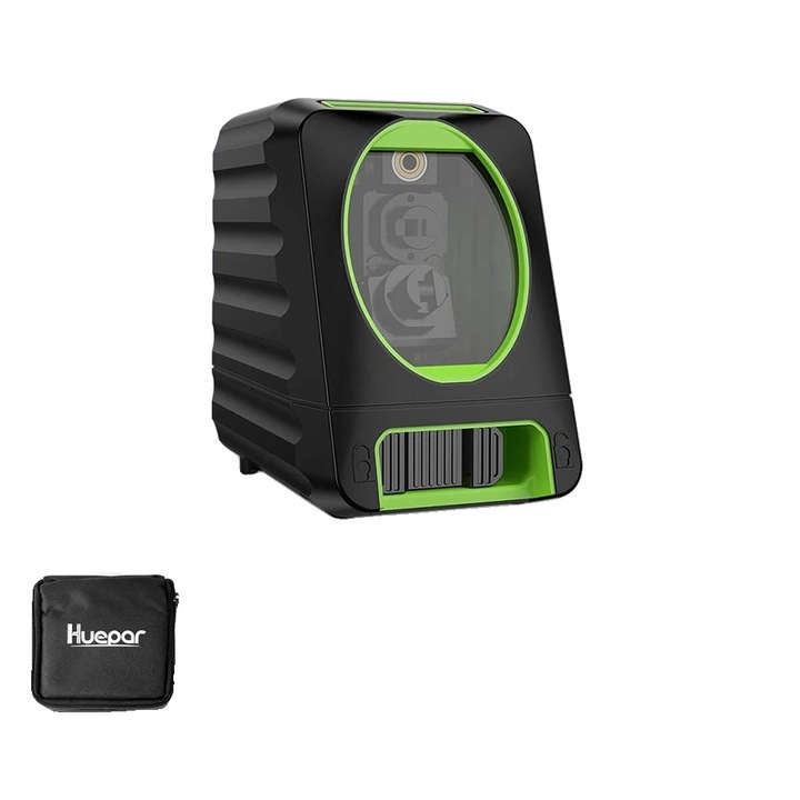 Лазерен нивелир Huepar, работно разстояние 45 м, точност +/-3 мм, с магнитна опора, 9,5x5,8x8,5 cm