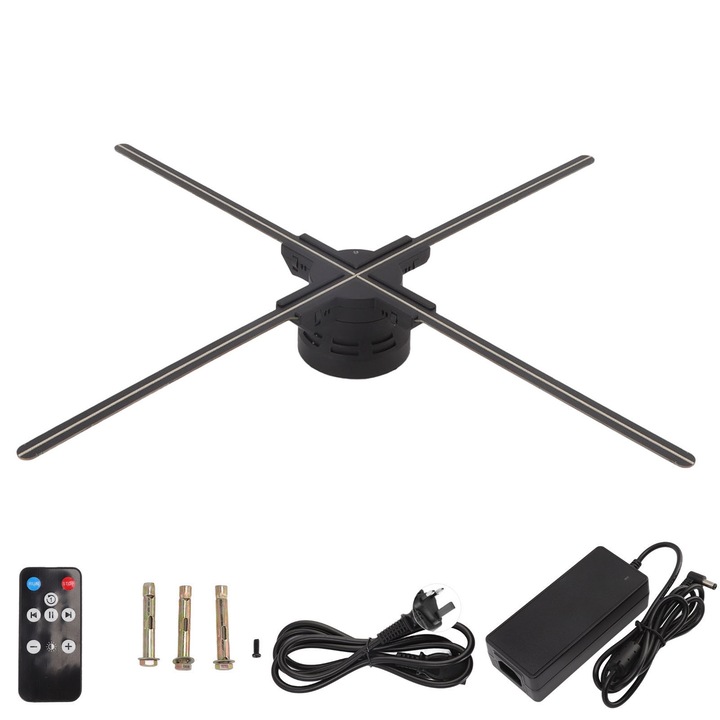 Jormftte 60cm-es LED holografikus ventilátor, 3D, 720 LED, 8G, 100-240V