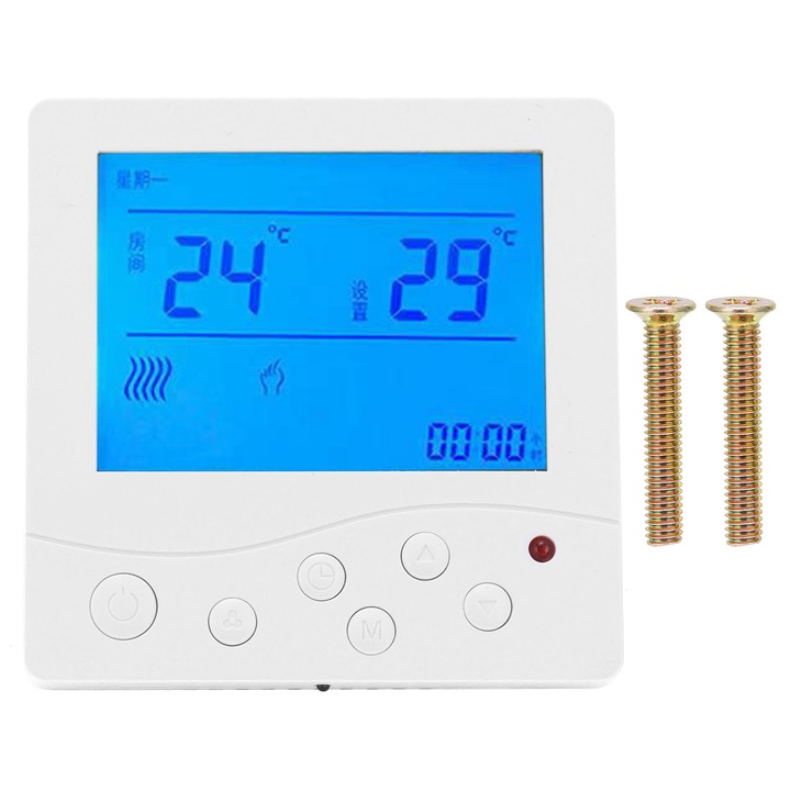 Jormftte Intelligens termosztát, LCD hőmérséklet-szabályozás, 5-35°C, 220V, légkondicionáló berendezésekhez