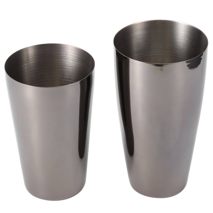 Jormftte koktél shaker készlet, inox 304, nagy kapacitású, fekete, 800/600ml