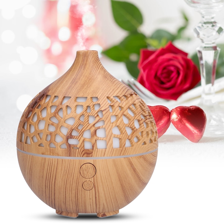 Umidificator mini 200ml Jormftte portabil, dual mod, silentios, cu lumina LED, alb
