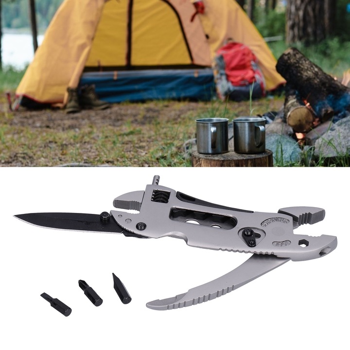 Jormftte többfunkciós fogó, hordozható, könnyű, összecsukható, rozsdamentes acél, 158g