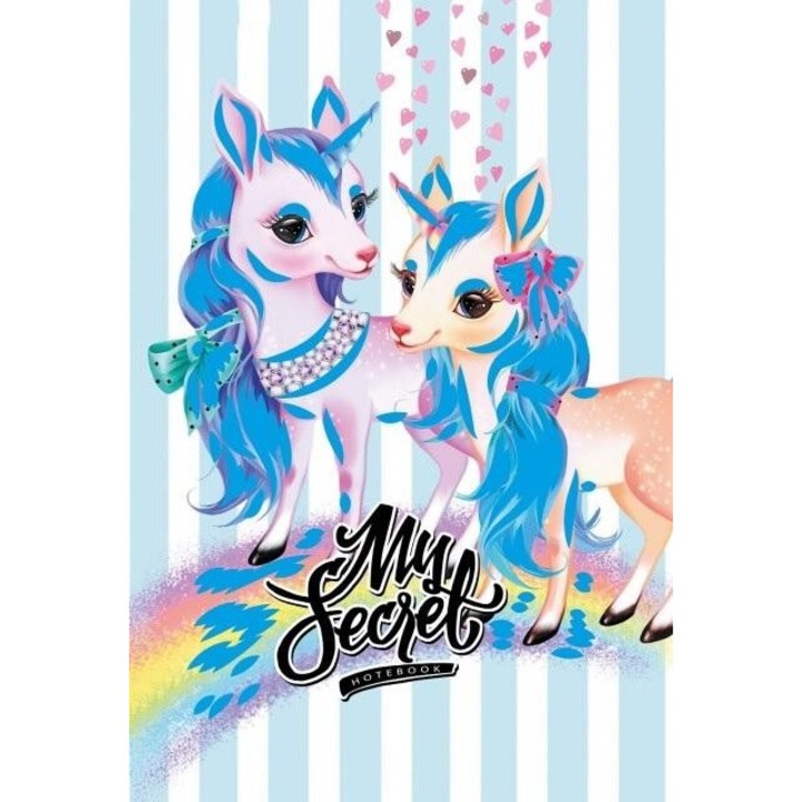 Agenda cu brocart, Fresh, 48 pagini, 135x197mm, unicorni