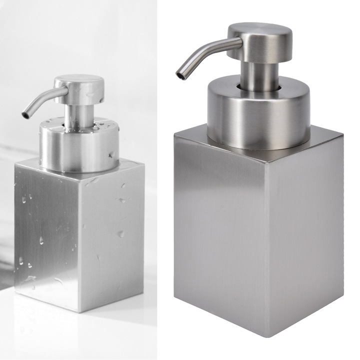 Jormftte kézfertőtlenítő adagoló, nagy kapacitású, rozsdamentes acél 304, csúszásmentes, 6x15,8cm