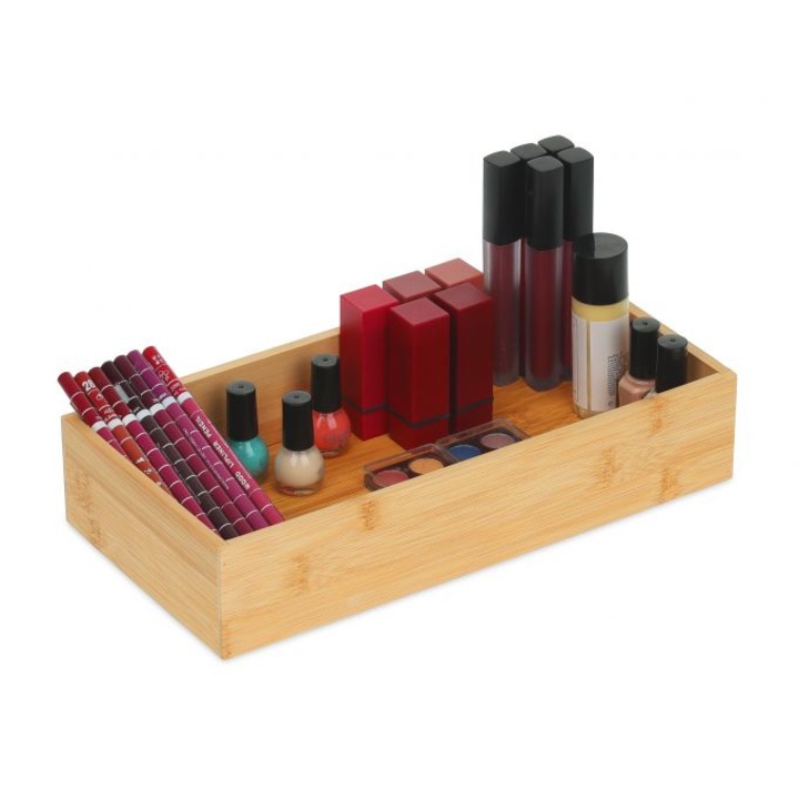 Cutie depozitare, Relaxdays, bambus, 6 x 30 x 15 cm