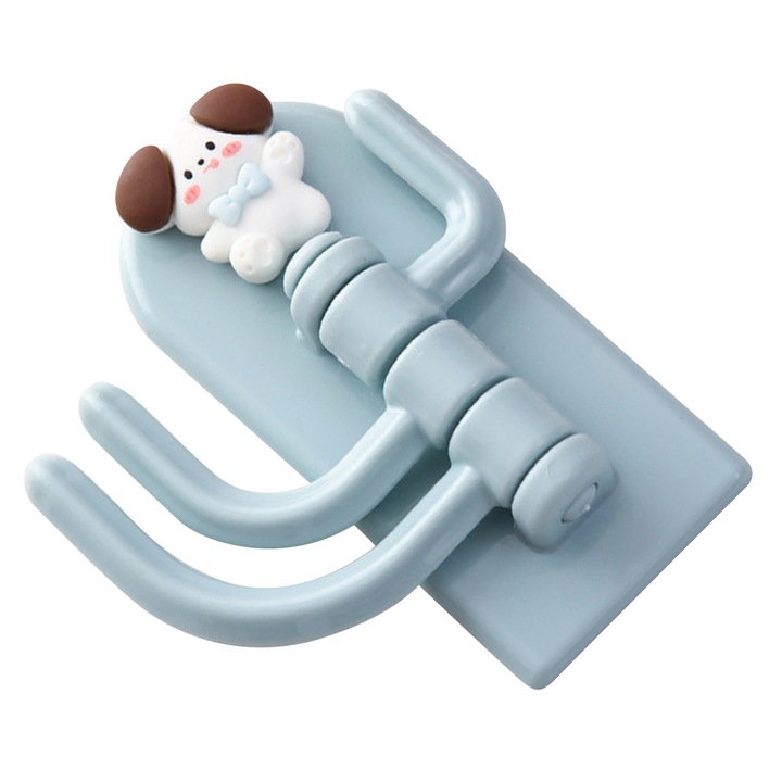 Jormftte 3 forgatható akasztós ruhafogas, öntapadós, kutya design, műanyag, kulcsokhoz, fürdőszobába, konyhába