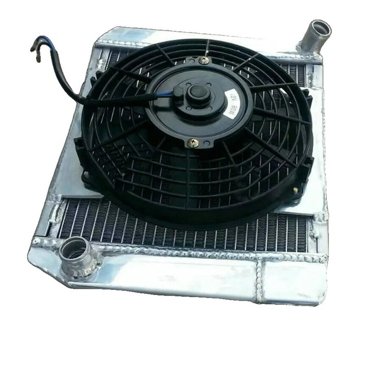 Radiator 4 ROW pentru Austin/Rover Mini 1959-1996, set cu carcasa si ventilator, constructie durabila