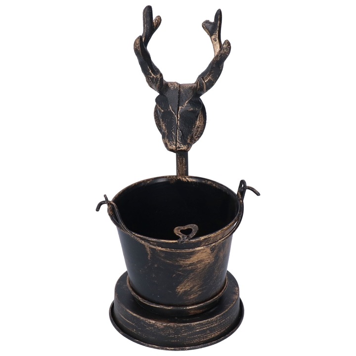 Retró kovácsoltvas hamutartó szarvasfej dizájnnal, könnyen tisztítható, irodába és otthonra