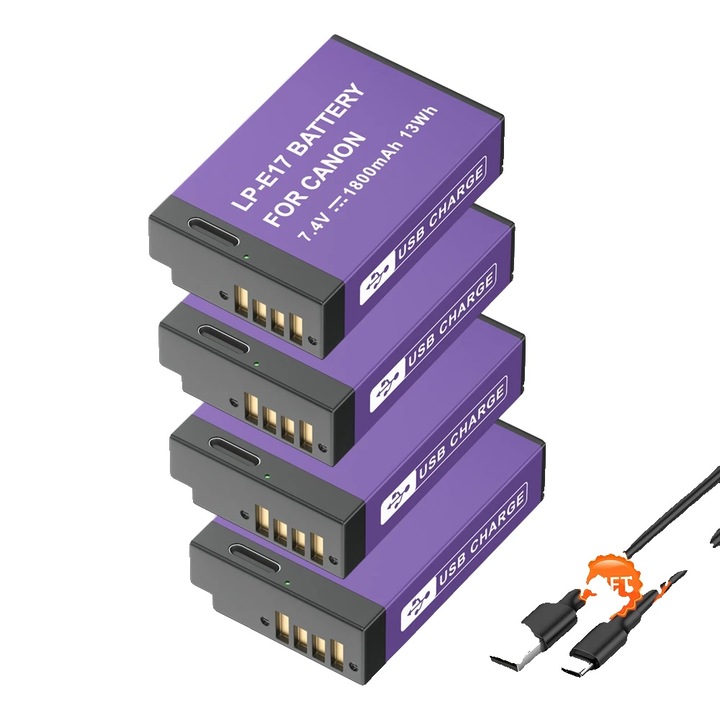 Baterie PALO LPE17, reincarcabila, compatibila cu modelele Canon, 4 buc tip-c