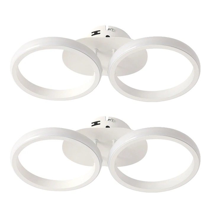 Modern akril fali lámpa, 2 fej, hideg fehér szín, 2 darabos szett, 22W