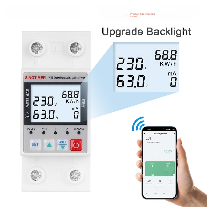 QttvbTna стабилизатор на напрежение, температурна защита 10~85C, WIFI контрол, защита от течове